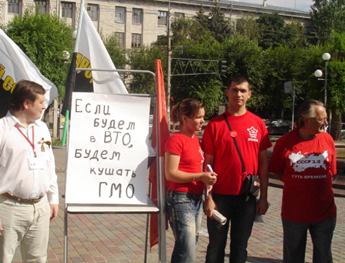 Митинг против вступления России в ВТО. Волгоград, 30 июня 2012 г. Фото Татьяны Филимоновой для "Кавказского узла"