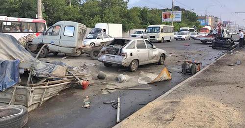 На месте ДТП в Краснодаре. 29 июня 2017 года. Фото: Пресс-служба ООО "Красноармейское ДРСУ"