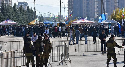 Митинг в Магасе. 15 октября 2018 г. Фото предоставлено Якубом Гогиевым для "Кавказского узла"