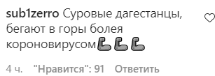 Скриншот комментария пользователя sub1zerro в Instagram  МВД Дагестана от 15.04.2021.