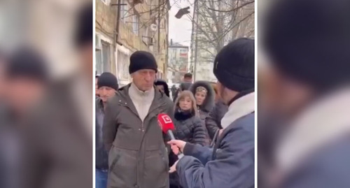 Жильцы аварийного общежития в Каспийске. Стопкадр из видео https://www.instagram.com/p/CpXH1exoQI4/