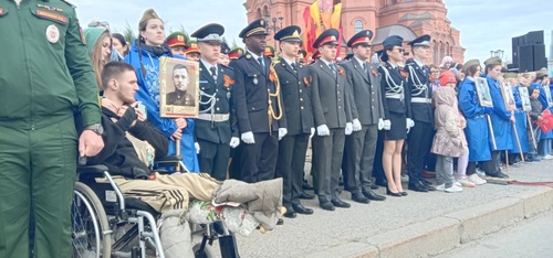 Александр Левченков на параде. Фото Вячеслава Ященко для "Кавказского узла".