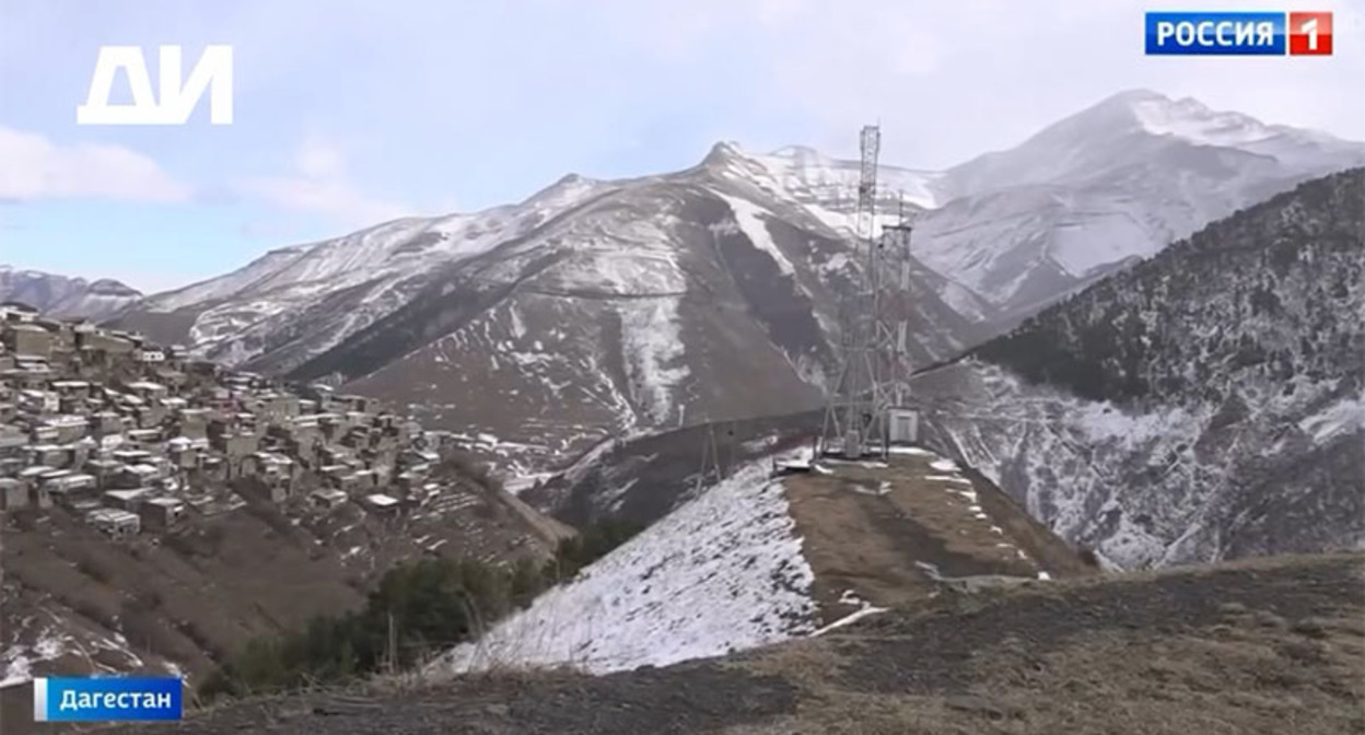 Вышка связи в Цунтинском районе. Кадр из видео https://www.instagram.com/p/C0i4Xz7I1oo/ (деятельность компании Meta (владеет Facebook, Instagram и WhatsApp) запрещена в России)