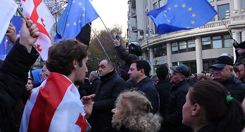 Митинг в Тбилиси по случаю получения Грузией статуса кандидата в члены ЕС. 15 декабря 2023 г. Фото Инны Кукуджановой для "Кавказского узла"