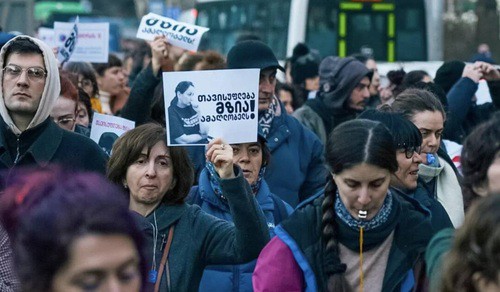 Акция в поддержку Мзии Амаглобели. Фото https://t.me/NGnewsgeorgia/22462