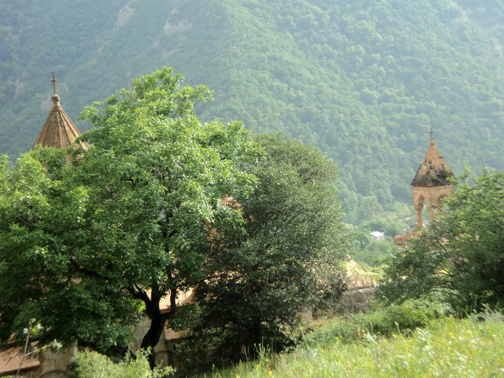 Монастырь скрылся за деревьями. Дадиванк.